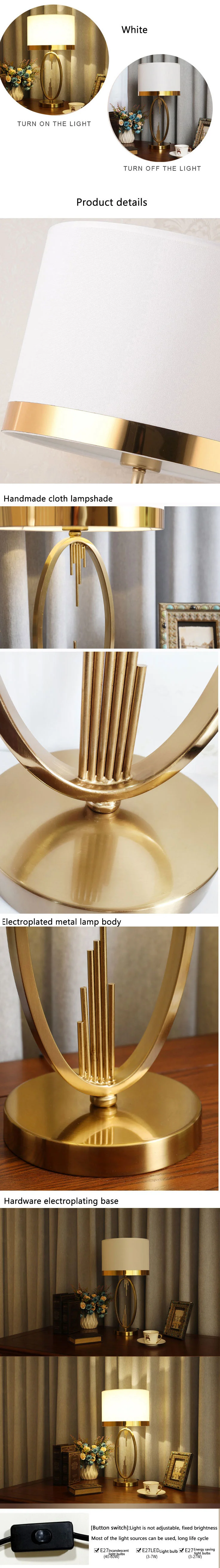 American Table Lamp Modern Simple Study Creative Desk Lamp European Living Room Bedroom Bedside Decorative Desk Lamp