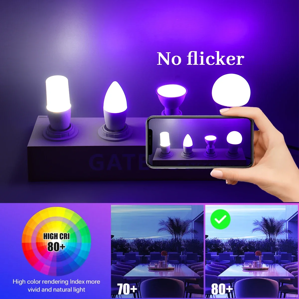 2PCS E14/E27/B22 T37 RGB Bulb LED Multicolor Light Dimmable 16 Colors Remote Control Smart Lighting - Brighten Your Every Moment