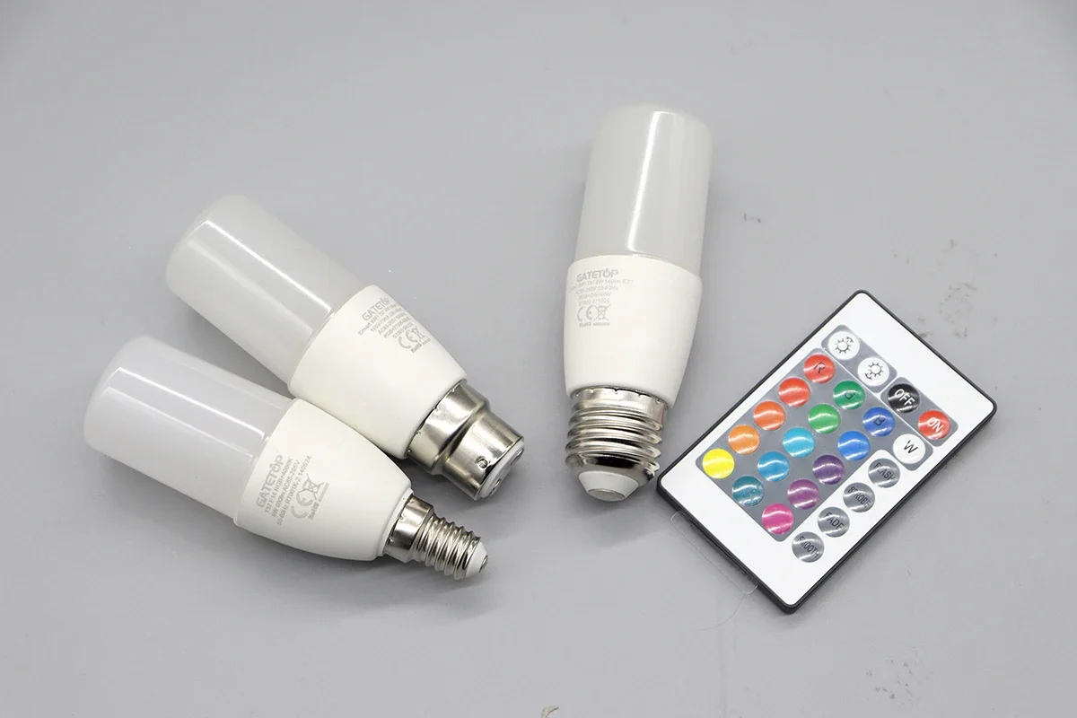2PCS E14/E27/B22 T37 RGB Bulb LED Multicolor Light Dimmable 16 Colors Remote Control Smart Lighting - Brighten Your Every Moment