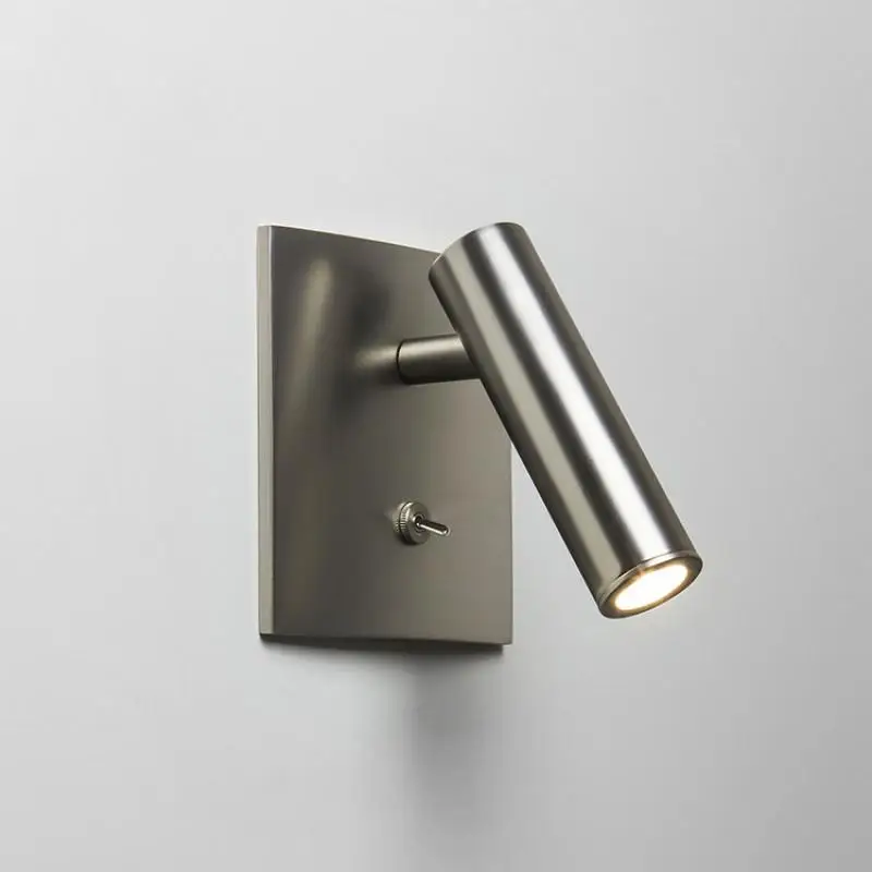 Embedded Square Wall Light Hotel Bedroom Bedside Reading LED Spotlight with Switch Adjustable Headboard Sconce Night Lamp 3W