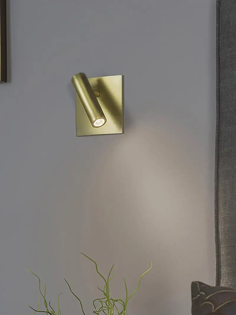 Embedded Square Wall Light Hotel Bedroom Bedside Reading LED Spotlight with Switch Adjustable Headboard Sconce Night Lamp 3W