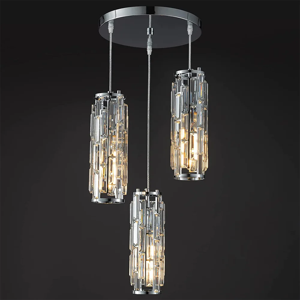 Modern Crystal Pendant Light Appliance Crystal Hanging Lamp for Dining Bar Bedside Crystal Suspension Home decor Fixtures