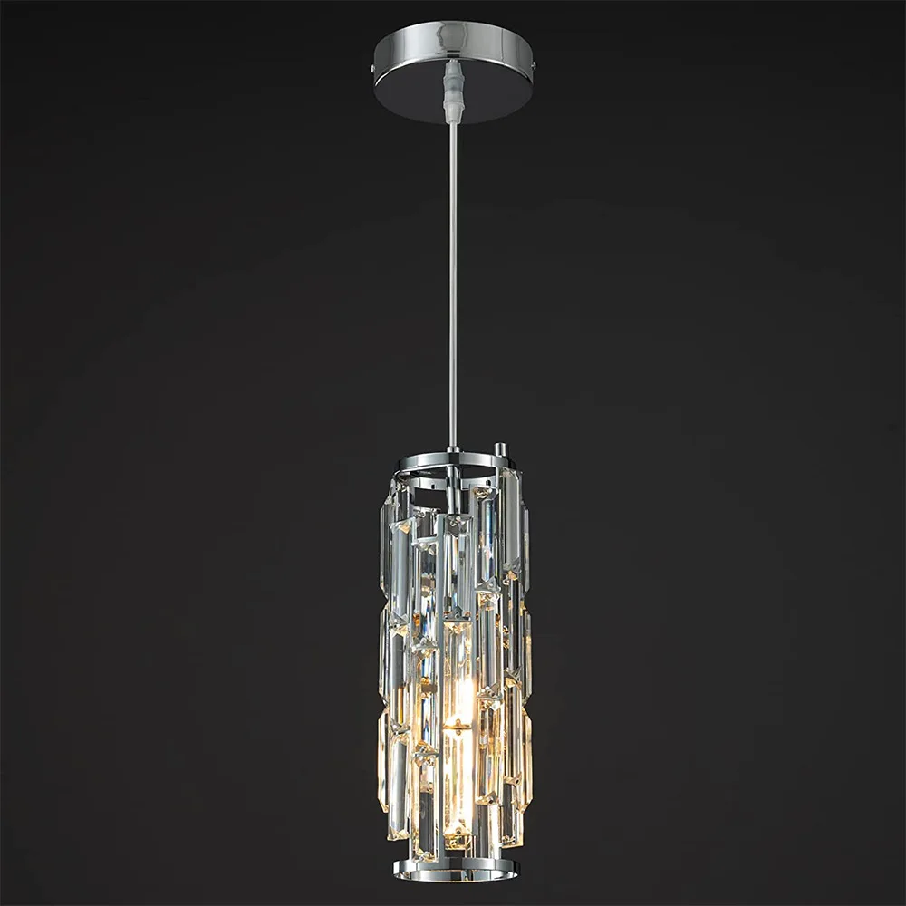 Modern Crystal Pendant Light Appliance Crystal Hanging Lamp for Dining Bar Bedside Crystal Suspension Home decor Fixtures