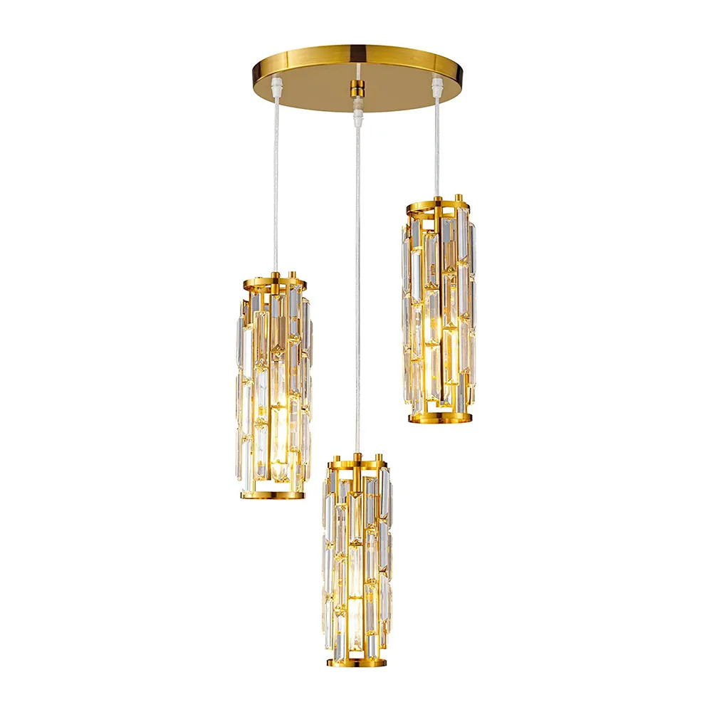 Modern Crystal Pendant Light Appliance Crystal Hanging Lamp for Dining Bar Bedside Crystal Suspension Home decor Fixtures