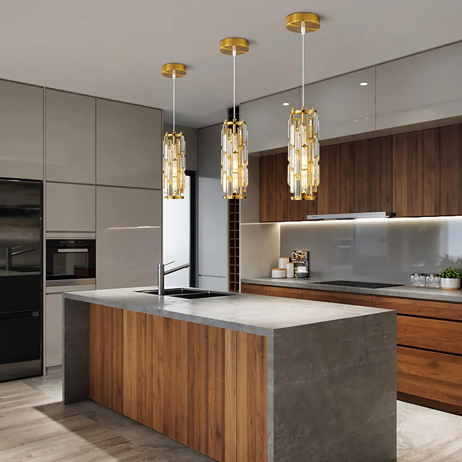 Modern Crystal Pendant Light Appliance Crystal Hanging Lamp for Dining Bar Bedside Crystal Suspension Home decor Fixtures