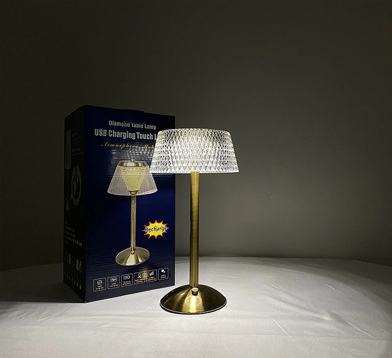 Rechargeable LED Night Light Touch Bedroom Night Lamp Bedroom Study Bedside Atmosphere Decoration Glass LED Table Lamps