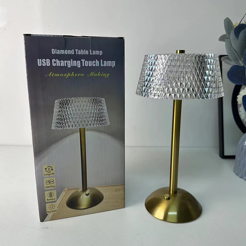 Rechargeable LED Night Light Touch Bedroom Night Lamp Bedroom Study Bedside Atmosphere Decoration Glass LED Table Lamps