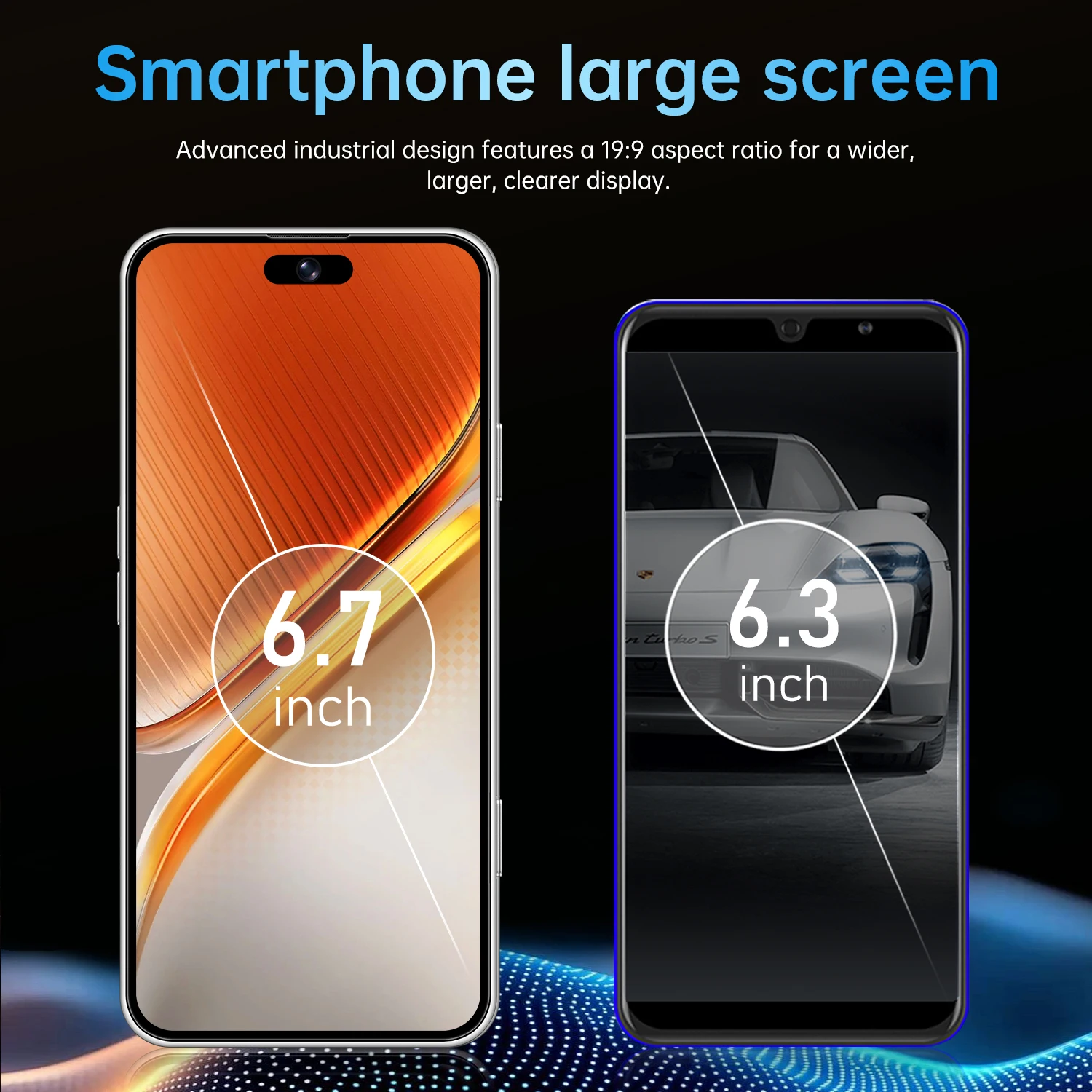IVMI 17Pro Max Smartphones Android 10.0 Dual SIM 6.7"Display 3GB RAM 16GB ROM WIFI Bluetooth Play Store 4G Small Mobile Phone