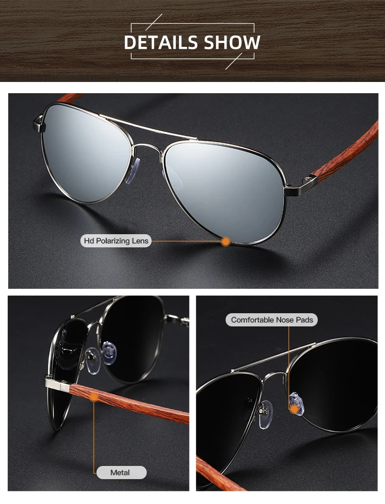 GM Brand Designer Sun Glasses for Women Red Wood Leg With Metal Frame Sunglasses Men Women Wooden Sunglass Gift Paper Box S2801
