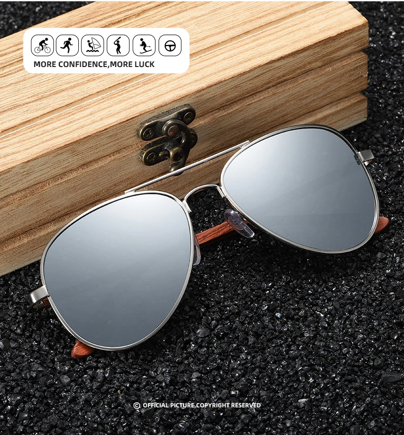 GM Brand Designer Sun Glasses for Women Red Wood Leg With Metal Frame Sunglasses Men Women Wooden Sunglass Gift Paper Box S2801