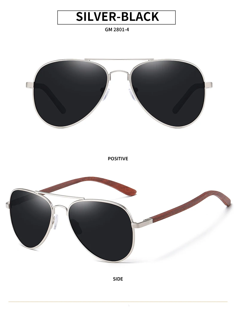 GM Brand Designer Sun Glasses for Women Red Wood Leg With Metal Frame Sunglasses Men Women Wooden Sunglass Gift Paper Box S2801