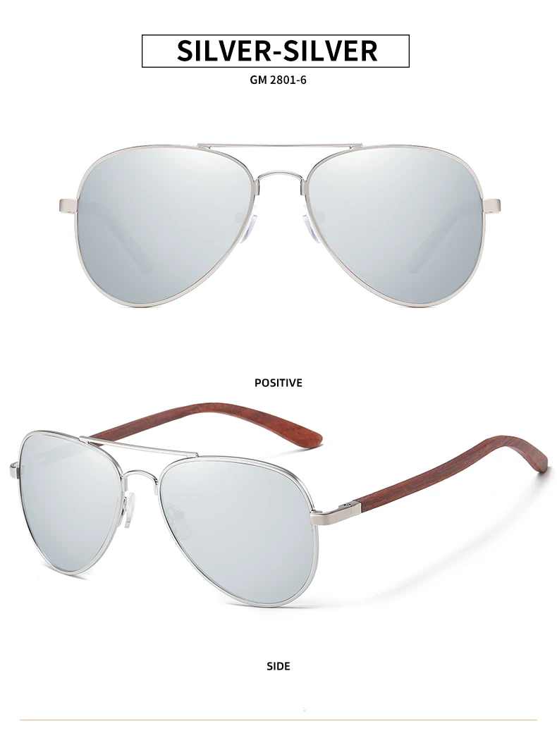 GM Brand Designer Sun Glasses for Women Red Wood Leg With Metal Frame Sunglasses Men Women Wooden Sunglass Gift Paper Box S2801