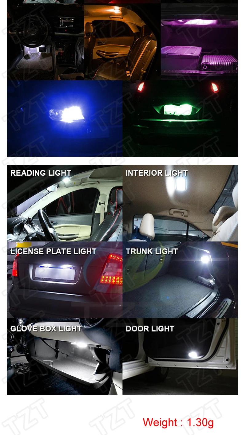W5W 194 T10 Glass Housing Cob LED Car bulb 3000K 6000K White Green Blue Red Wedge License Plate Lamp Dome Light White Diedo