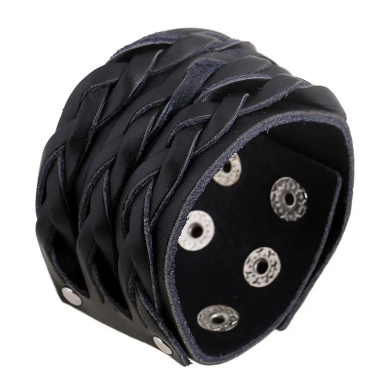 Modyle Vintage Punk Retro Multilayer Leather Bracelet Male Fashion Braided Handmade Rope Wrap Bracelets & Bangles for Men