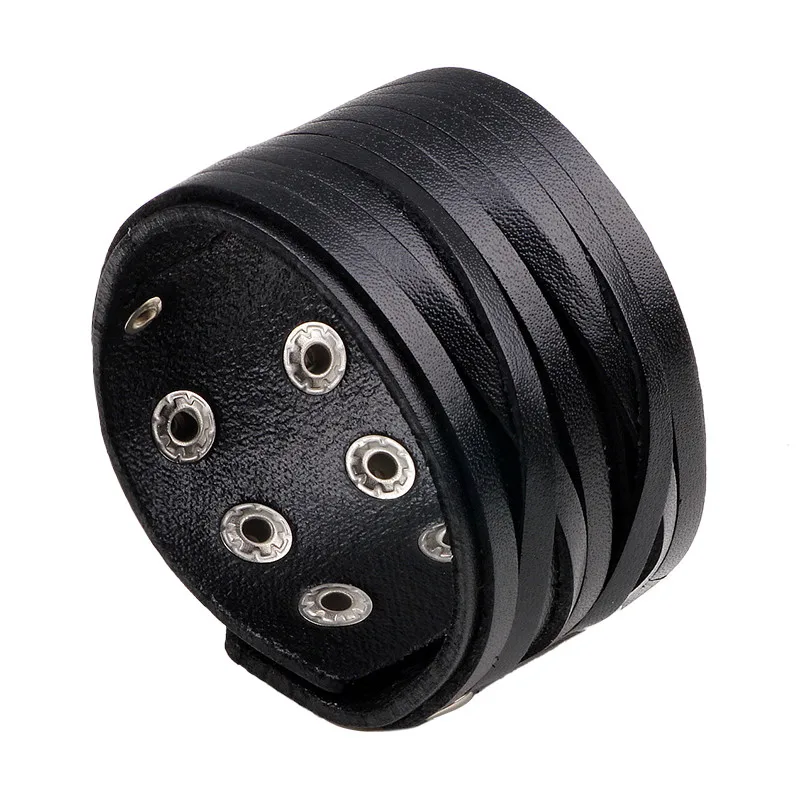 Modyle Vintage Punk Retro Multilayer Leather Bracelet Male Fashion Braided Handmade Rope Wrap Bracelets & Bangles for Men