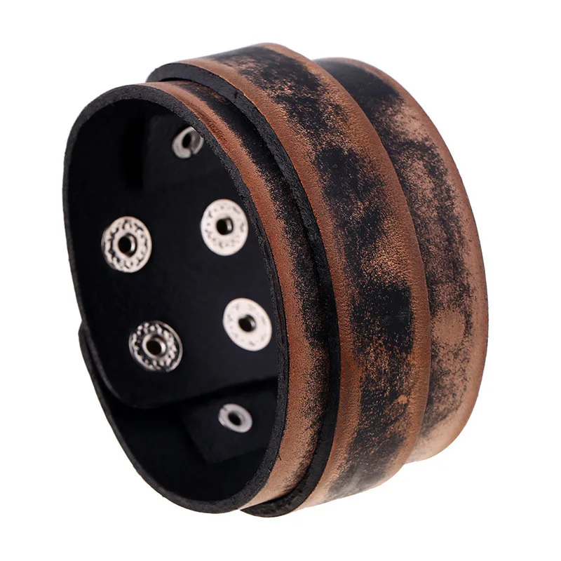 Modyle Vintage Punk Retro Multilayer Leather Bracelet Male Fashion Braided Handmade Rope Wrap Bracelets & Bangles for Men