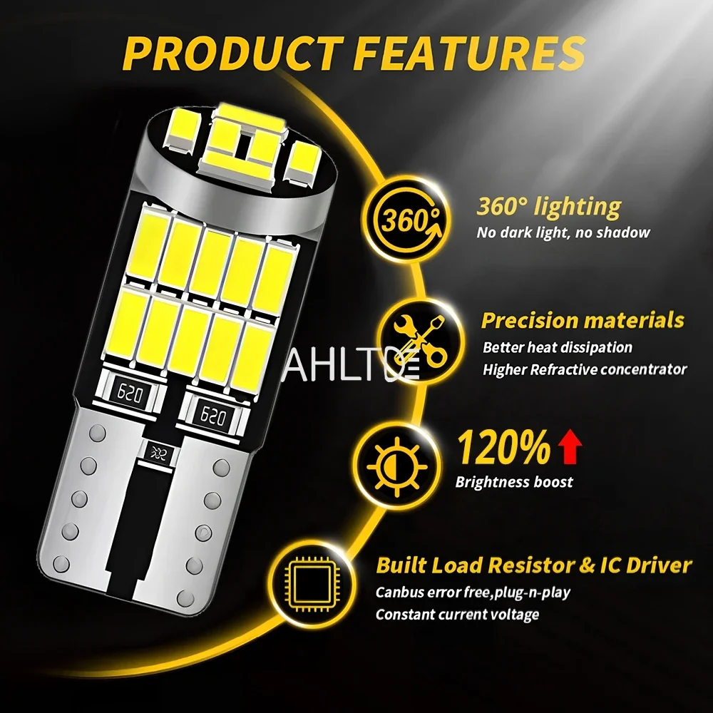 2/6/10 Pcs T10 W5W 194 501 Led Canbus No Error Car Interior Light T10 26 SMD 4014 Chip Pure White Instrument Lights