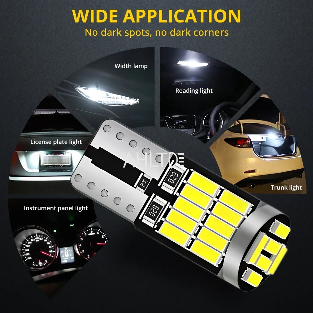2/6/10 Pcs T10 W5W 194 501 Led Canbus No Error Car Interior Light T10 26 SMD 4014 Chip Pure White Instrument Lights