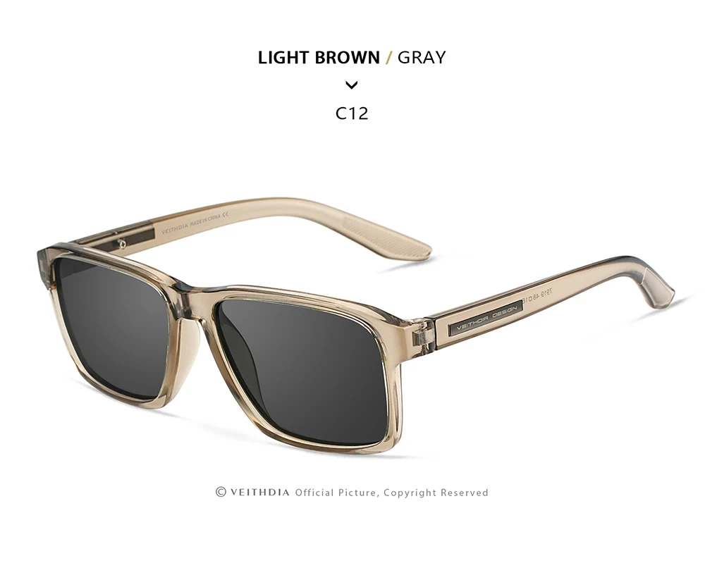 VEITHDIA Polarized UV400 Sunglasses Fashion Photochromic Gradient Mirror Lens Sports Driving Eyeglasses for Men And Women X7919
