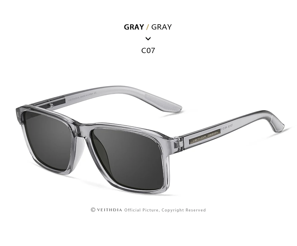VEITHDIA Polarized UV400 Sunglasses Fashion Photochromic Gradient Mirror Lens Sports Driving Eyeglasses for Men And Women X7919