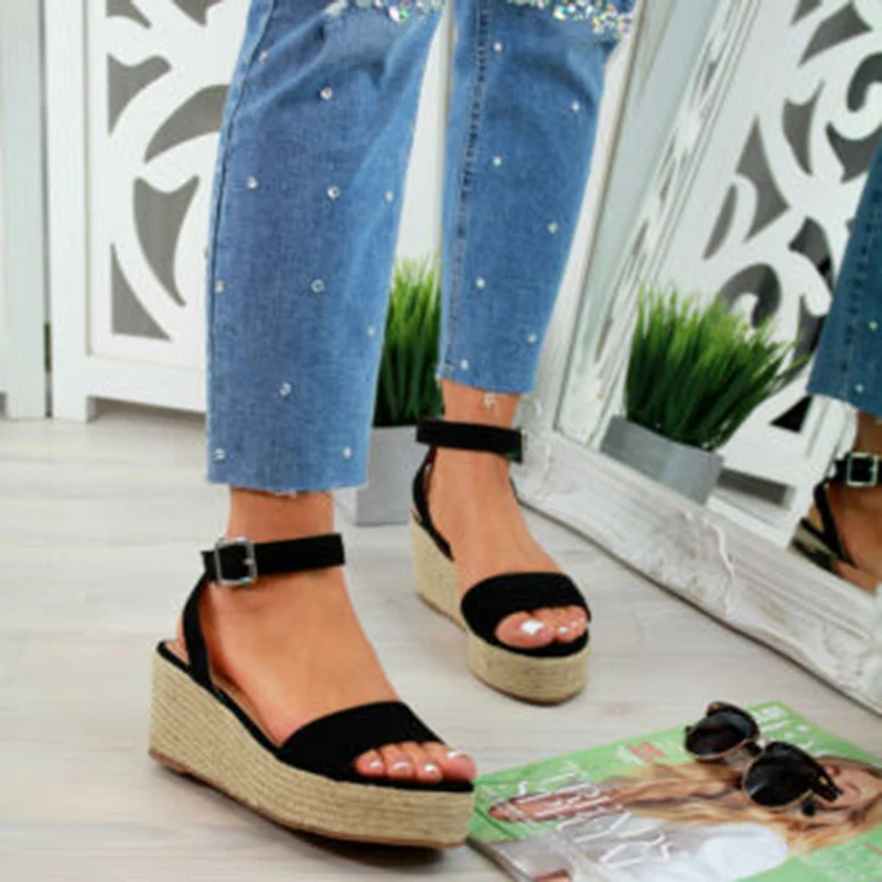 Sommer Platform Sandals 2020 Fashion Women Strap Gladiator Sandal Wedges Shoes Casual Woman Peep Toe espadrille femme ghn7