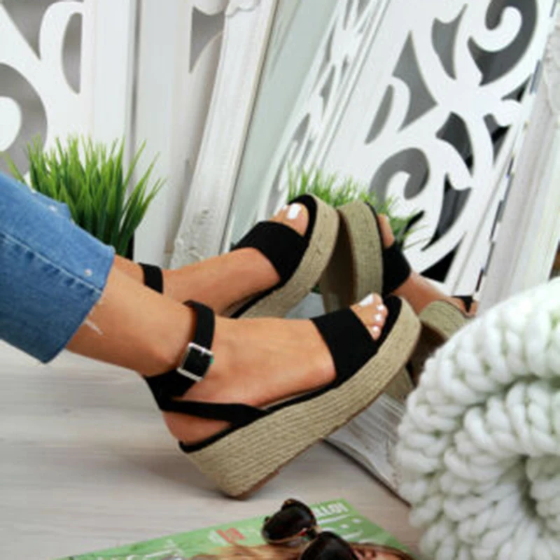 Sommer Platform Sandals 2020 Fashion Women Strap Gladiator Sandal Wedges Shoes Casual Woman Peep Toe espadrille femme ghn7