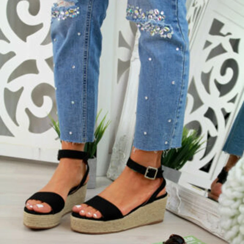 Sommer Platform Sandals 2020 Fashion Women Strap Gladiator Sandal Wedges Shoes Casual Woman Peep Toe espadrille femme ghn7