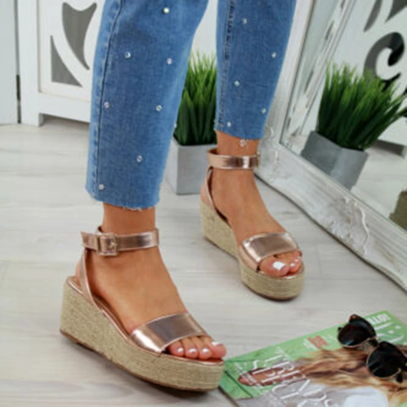 Sommer Platform Sandals 2020 Fashion Women Strap Gladiator Sandal Wedges Shoes Casual Woman Peep Toe espadrille femme ghn7