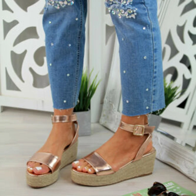 Sommer Platform Sandals 2020 Fashion Women Strap Gladiator Sandal Wedges Shoes Casual Woman Peep Toe espadrille femme ghn7