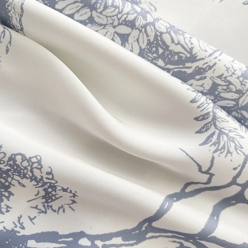 Lisacmvpnel Ice Silk Print Fashion Women Pajama Set Long Sleeve Suit Pajamas