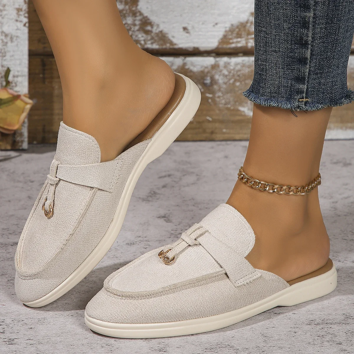 2024 New Women's Sneakers Flat Casual Shoes Slip on Ladies Loafers Plus Size 42 Vulcanized Shoes Walking Sneaker Women Slippers