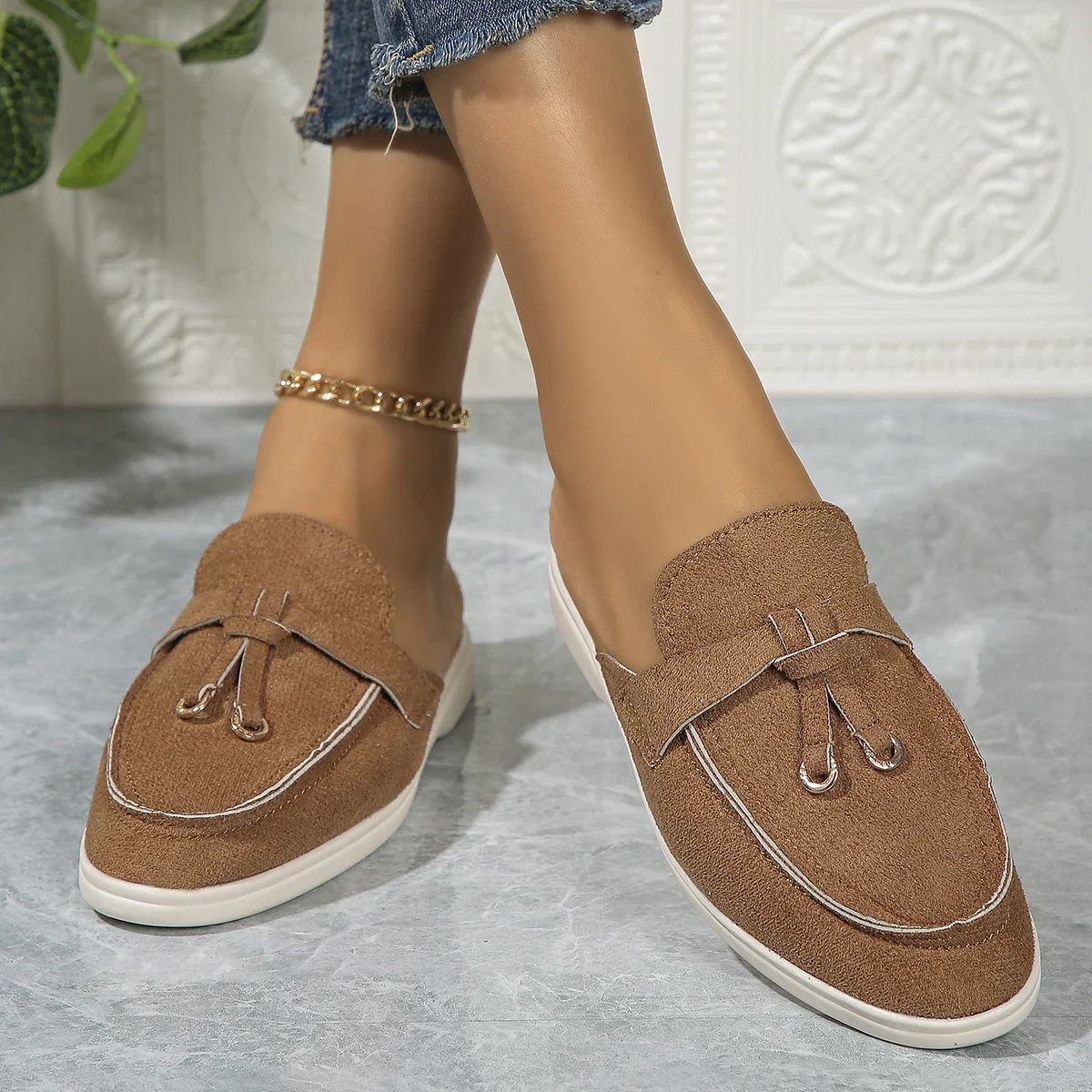 2024 New Women's Sneakers Flat Casual Shoes Slip on Ladies Loafers Plus Size 42 Vulcanized Shoes Walking Sneaker Women Slippers