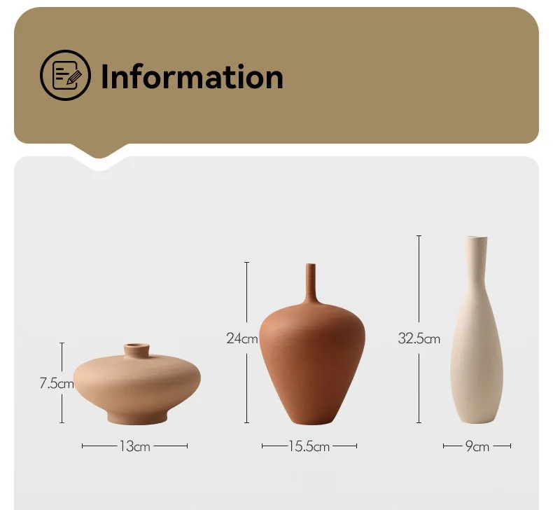 CAPIRON Nordic Retro Ceramic Vase Cabinet Living Room Decoration Flower Arrangement Pampas Grass Zen Tabletop Centerpiece Table