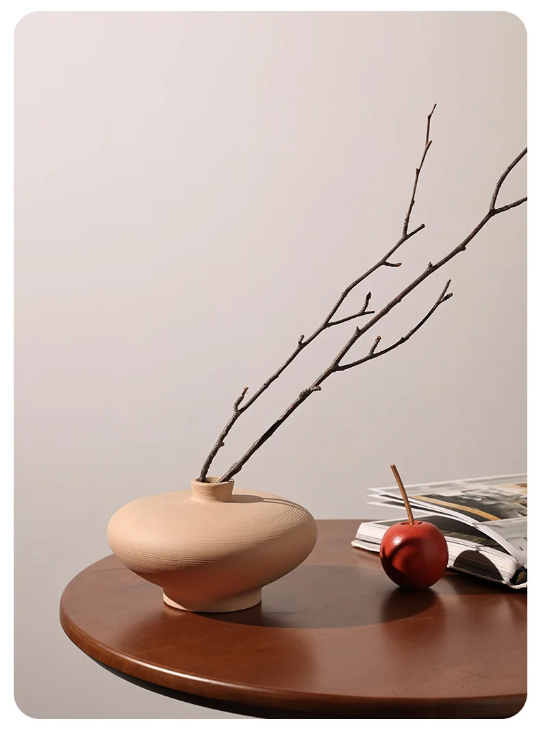 CAPIRON Nordic Retro Ceramic Vase Cabinet Living Room Decoration Flower Arrangement Pampas Grass Zen Tabletop Centerpiece Table