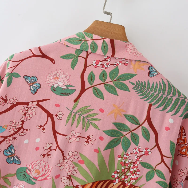 Tiger Animals Print Cotton Pajamas for Women Comfortable Sleepwear Ladies Pajamas Suit for Spring and Summer Ladies Homewear