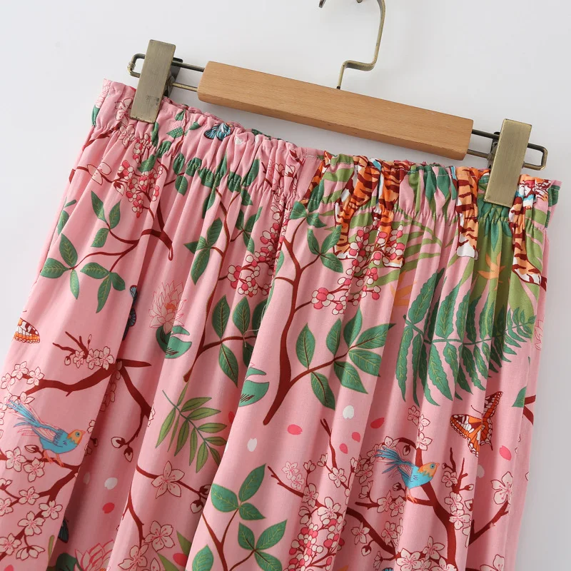 Tiger Animals Print Cotton Pajamas for Women Comfortable Sleepwear Ladies Pajamas Suit for Spring and Summer Ladies Homewear