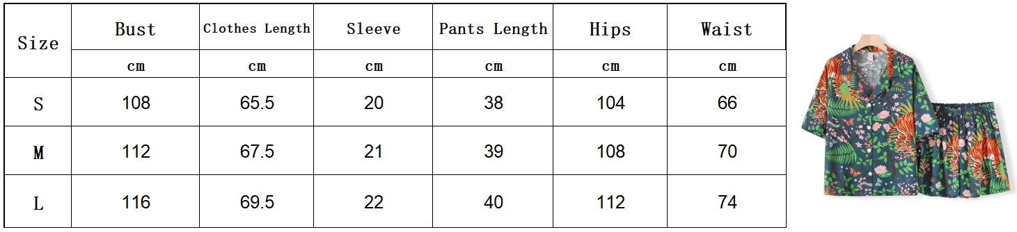 Tiger Animals Print Cotton Pajamas for Women Comfortable Sleepwear Ladies Pajamas Suit for Spring and Summer Ladies Homewear