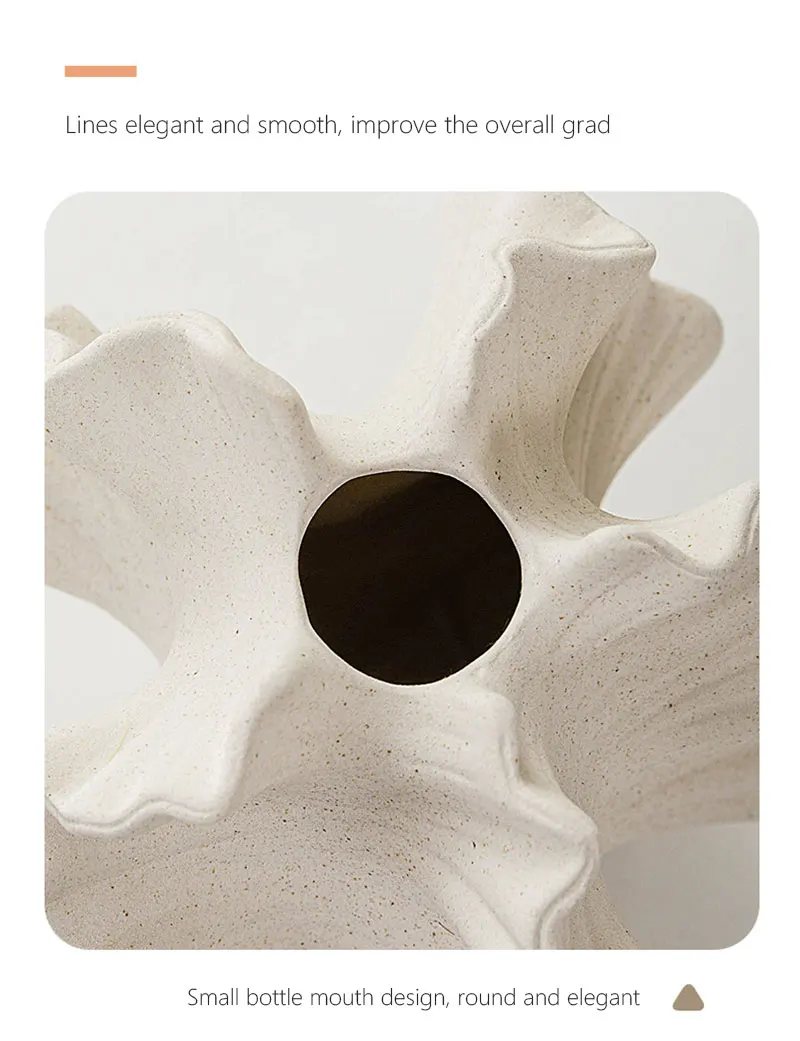CAPIRON Ceramic Coral Vase Nordic Art Beige Matte Container for Flower Pampas Grass Living Room Tabletop Centerpieces Decoration