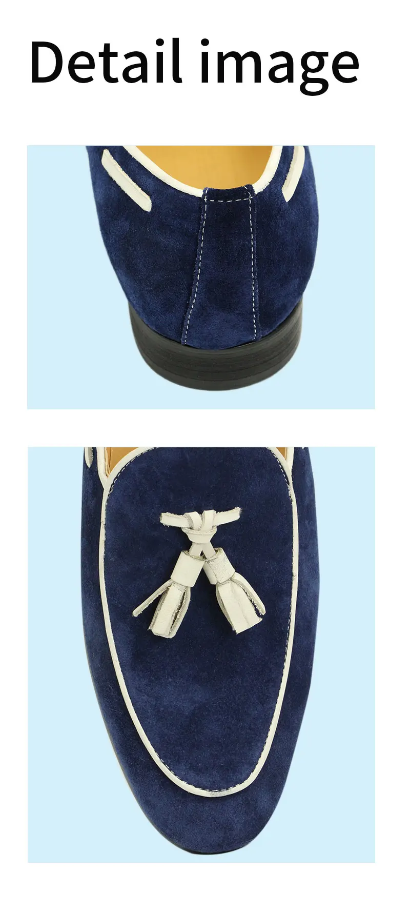 Penny Blue Loafer Men Shoes Fashion Tassel One-step Summer Casual Daily Office Shoes for Men Cow Suede High Quality Customized