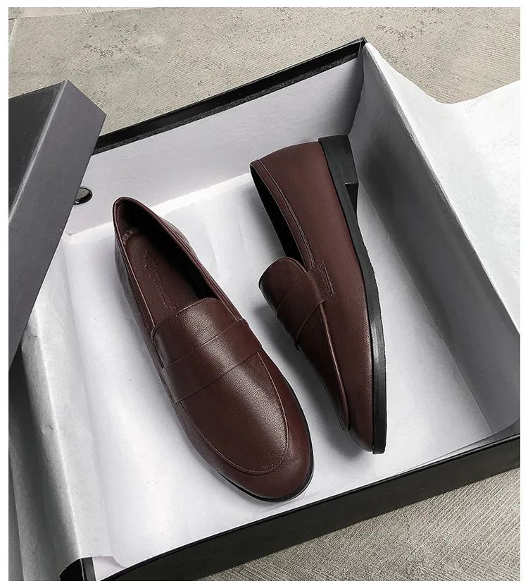 Spring Autumn Ladies New Small Leather Shoes Vintage Versatile Loafers British Style Fashion Anti Slip Shoes Casual Women's Flat