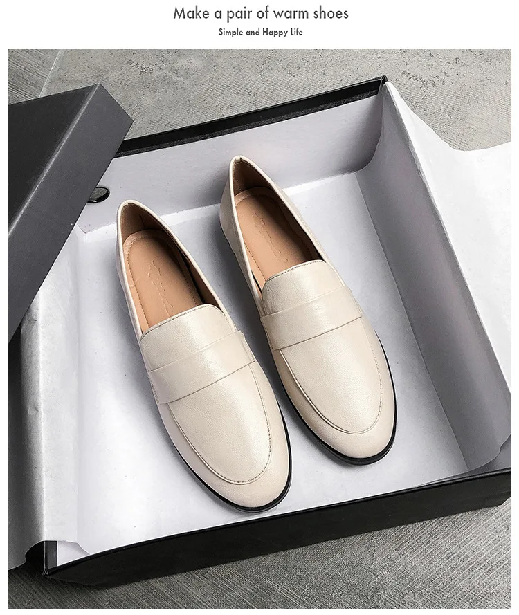 Spring Autumn Ladies New Small Leather Shoes Vintage Versatile Loafers British Style Fashion Anti Slip Shoes Casual Women's Flat