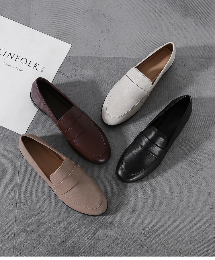 Spring Autumn Ladies New Small Leather Shoes Vintage Versatile Loafers British Style Fashion Anti Slip Shoes Casual Women's Flat