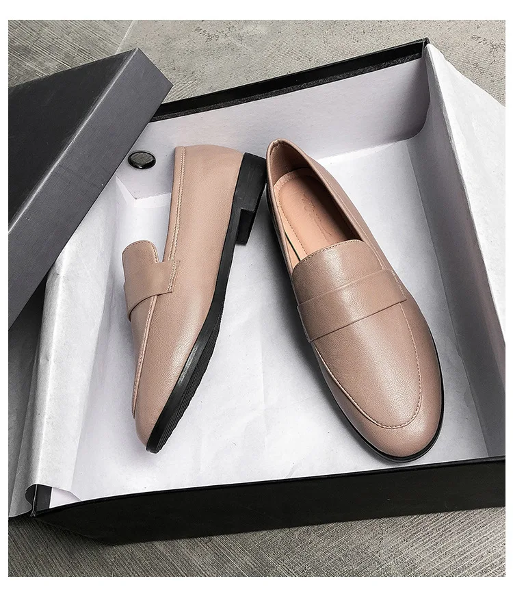 Spring Autumn Ladies New Small Leather Shoes Vintage Versatile Loafers British Style Fashion Anti Slip Shoes Casual Women's Flat