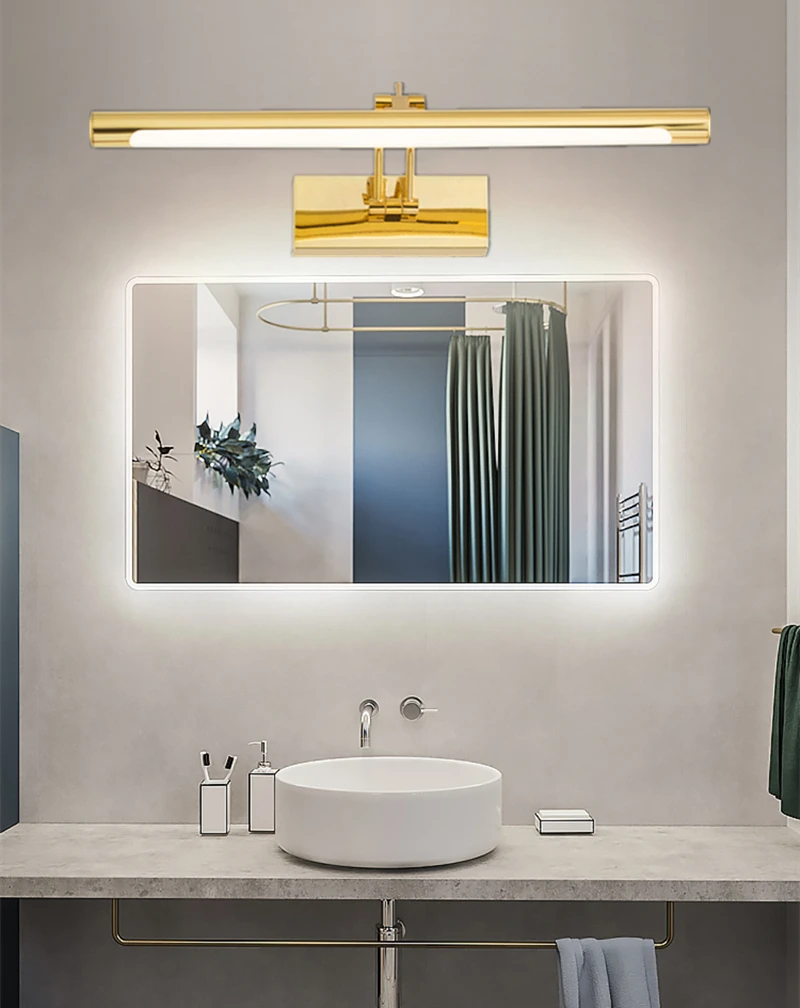Modern LED Bathroom Wall Lamp Waterproof Stainless Steel L40/55/70CM Indoor Mirror Sconce Vanity Wall Lights Fixture With Switch
