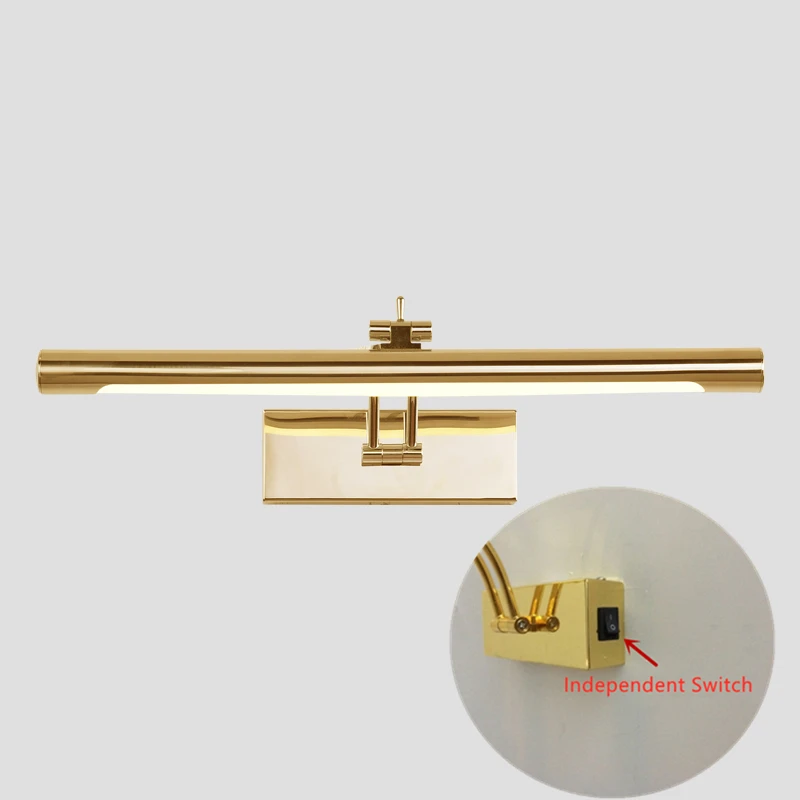 Modern LED Bathroom Wall Lamp Waterproof Stainless Steel L40/55/70CM Indoor Mirror Sconce Vanity Wall Lights Fixture With Switch