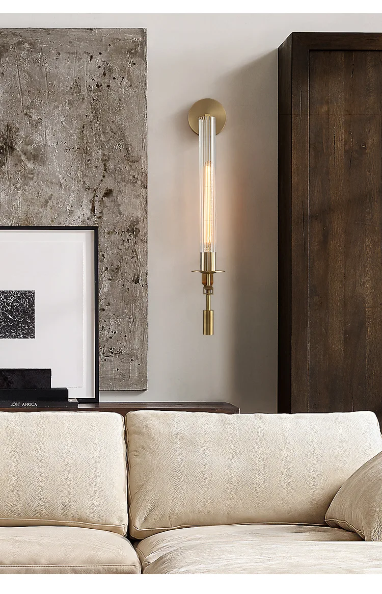 American Country Retro Brass Led Wall Lamps Living Room Foyer Hotel Bedroom Bedside Stairs Surface Mount Wall Light Luminaire