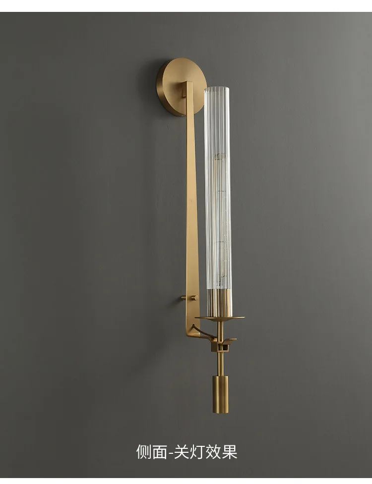 American Country Retro Brass Led Wall Lamps Living Room Foyer Hotel Bedroom Bedside Stairs Surface Mount Wall Light Luminaire