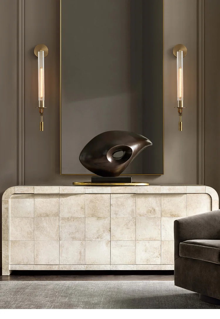 American Country Retro Brass Led Wall Lamps Living Room Foyer Hotel Bedroom Bedside Stairs Surface Mount Wall Light Luminaire