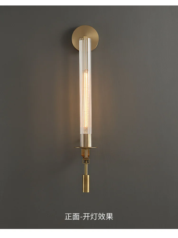American Country Retro Brass Led Wall Lamps Living Room Foyer Hotel Bedroom Bedside Stairs Surface Mount Wall Light Luminaire