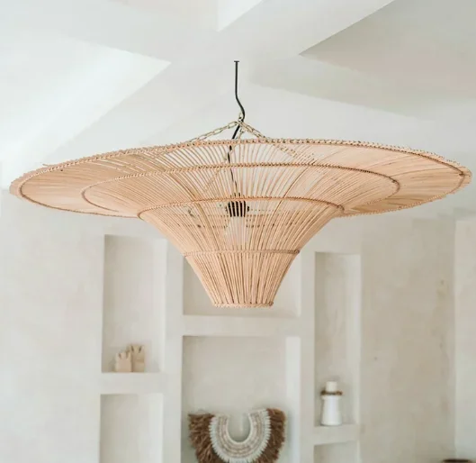 Japanese Retro Wabi Sabi Pendant Lamp Restaurant Southeast Asian Handmade Rattan Lamp Home Decoration Living Room Bedroom Lamp